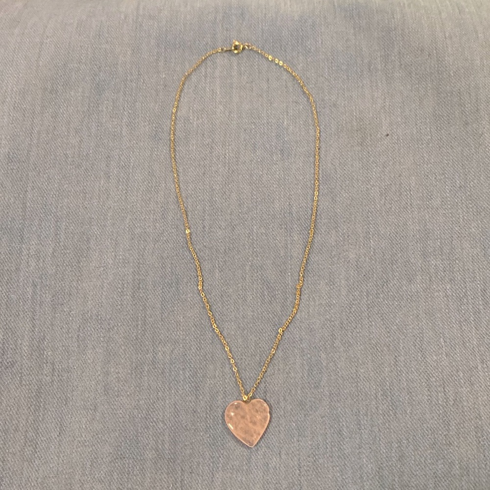 18” Rose quartz heart necklace